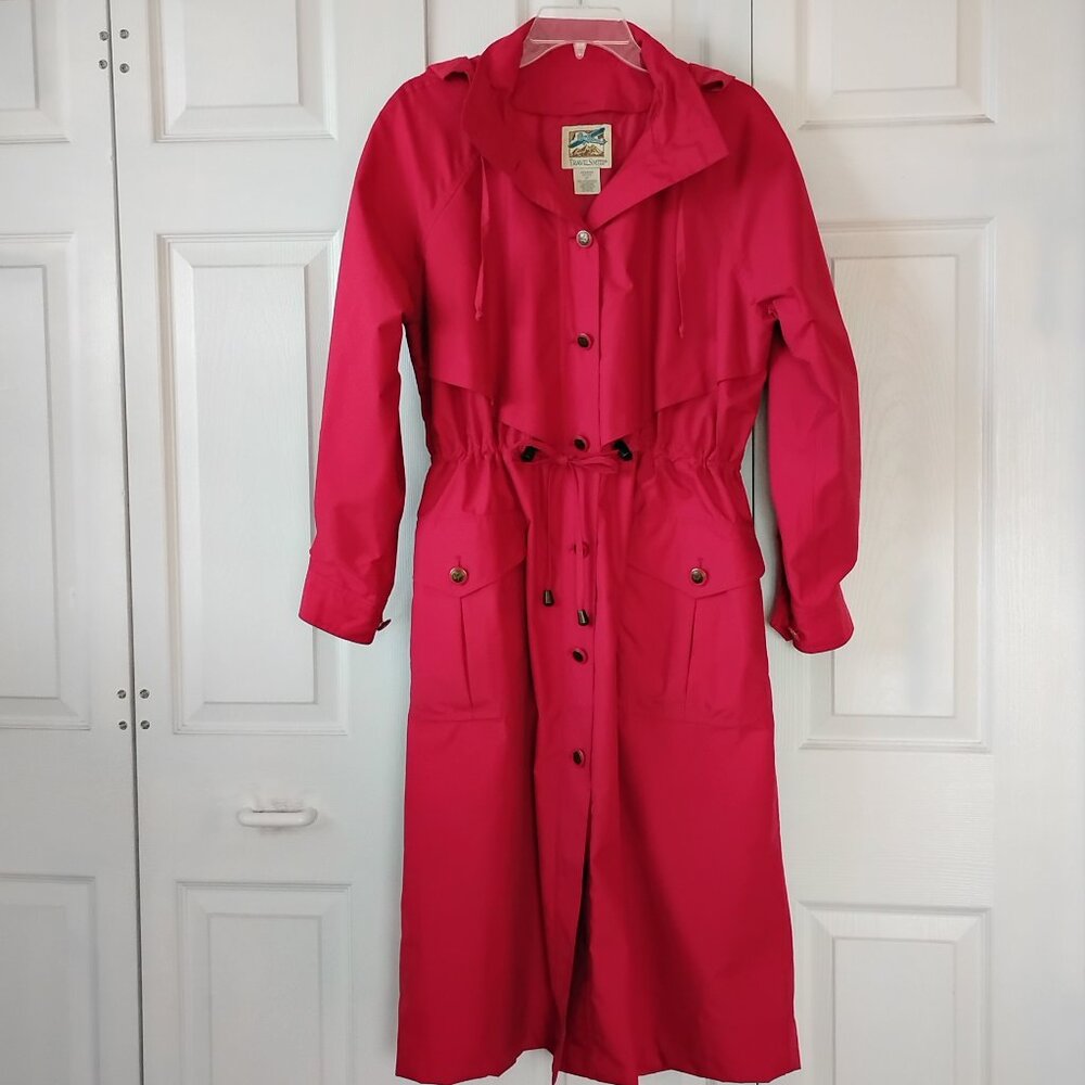 Rosy Red Travelsmith Raincoat Size SP
